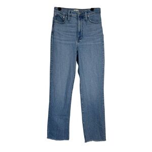Madewell Jeans 27Tall High Rise Curvy Perfect Straight Raw Hem